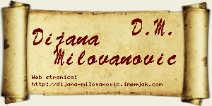 Dijana Milovanović vizit kartica